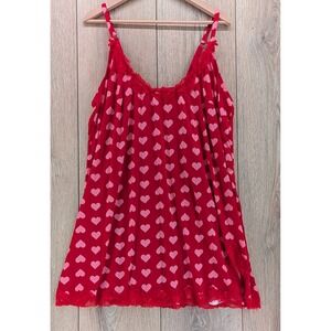 Cacique Valentine's Day Heart Print Lace Slip Dress – Lingerie Plus Size 18-20